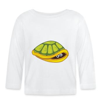 Lustige verängstigte Schildkrötenhaut - Baby Bio-Langarmshirt - Weiß - Vorne