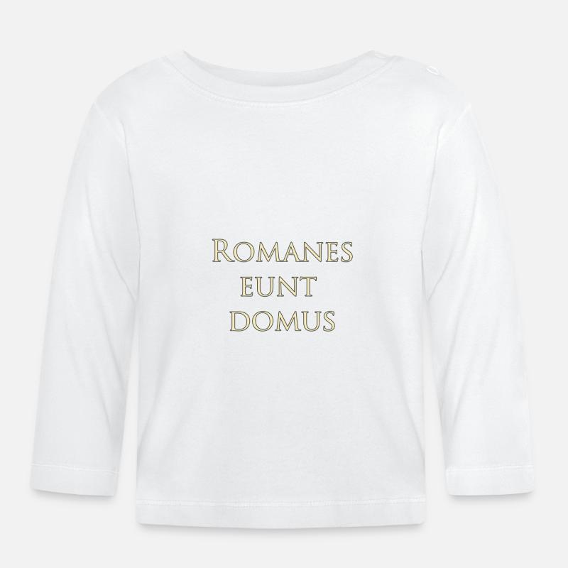 Romanes eunt domus - T-shirt manches longues bio Bébé - blanc