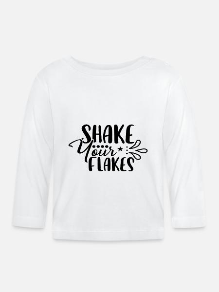 Shake Your Flakes - Baby Bio-Langarmshirt - Weiß
