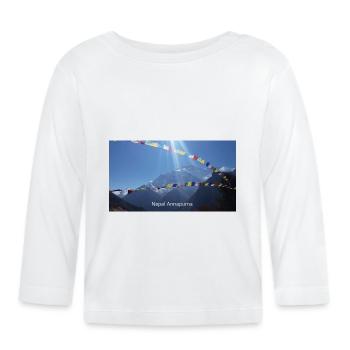 Nepal Annapurna - Baby Bio-Langarmshirt - Weiß - Vorne