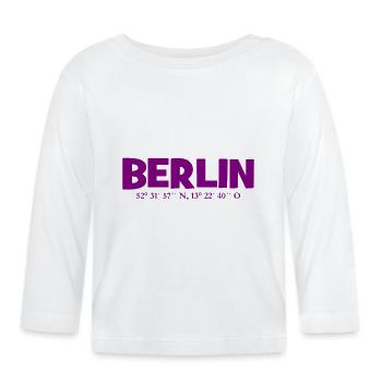 Berlin coordinates - Latitude - Longitude - Organic Baby Long Sleeve T-Shirt - white - Front