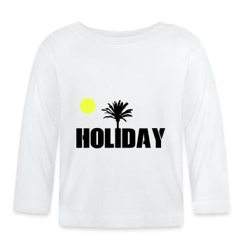 Vacances - T-shirt manches longues bio Bébé - blanc - Devant