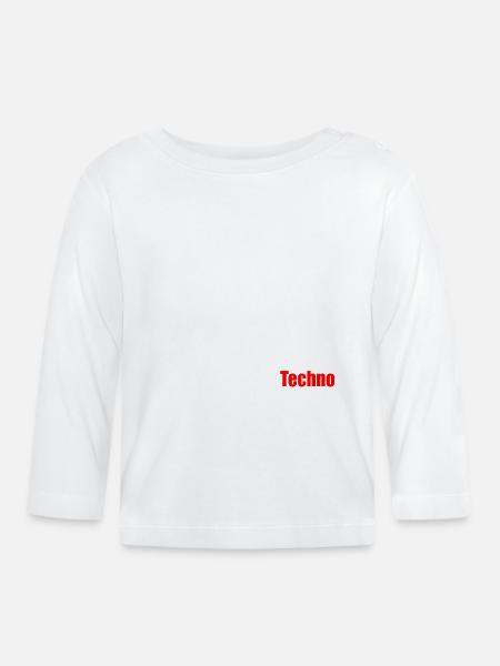 Normal ist langweiliges Techno-Zitat - Baby Bio-Langarmshirt - Weiß