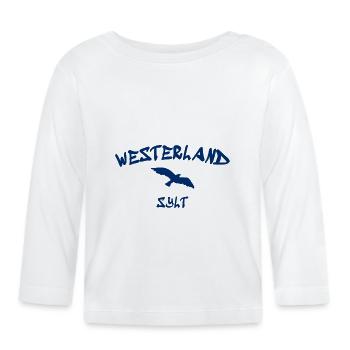 Westerland - Sylt - Mer du Nord - Ancre - Mouette - Île - T-shirt manches longues bio Bébé - blanc - Devant