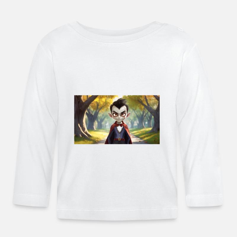 Vampire - Jeunes petits monstres mignons - T-shirt manches longues bio Bébé - blanc