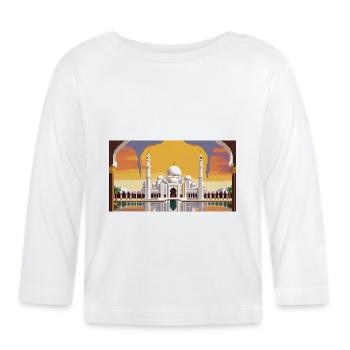 Sheikh Zayed Grand Mosque, Abu Dhabi, UAE, Pixel A - Organic Baby Long Sleeve T-Shirt - white - Front