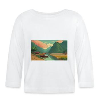 Mù Cang Chải, Vietnam - Pixel Art - Organic Baby Long Sleeve T-Shirt - white - Front