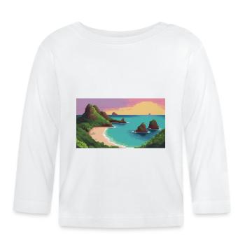 Fernando de Noronha, Brazil - Pixel Art - Organic Baby Long Sleeve T-Shirt - white - Front