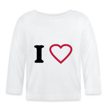 i love - Organic Baby Long Sleeve T-Shirt - white - Front