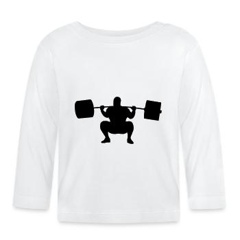 Kniebeuge tief - Baby Bio-Langarmshirt - Weiß - Vorne