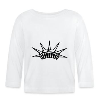 Couronne de la Statue de la Liberté - T-shirt manches longues bio Bébé - blanc - Devant