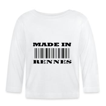 Made in RENNES - T-shirt manches longues bio Bébé - blanc - Devant