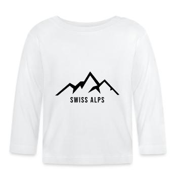 Swiss Alps - Baby Bio-Langarmshirt - Weiß - Vorne