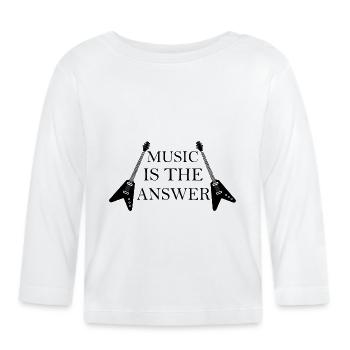 Rock Musik Rock and Roll - T-shirt manches longues bio Bébé - blanc - Devant