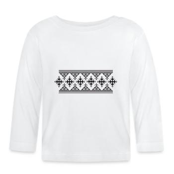 Motif kabyle - T-shirt manches longues bio Bébé - blanc - Devant