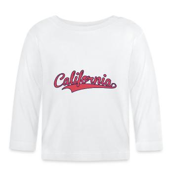 California Retro kursives Logo in zwei Farben - Baby Bio-Langarmshirt - Weiß - Vorne