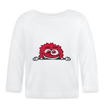 Dépression nerveuse monstre bouclier fou - T-shirt manches longues bio Bébé - blanc - Devant
