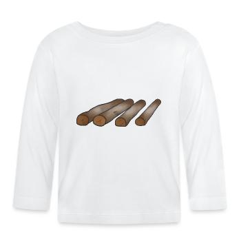 Holz Heizen Holz Liebhaber Geschenk - Baby Bio-Langarmshirt - Weiß - Vorne