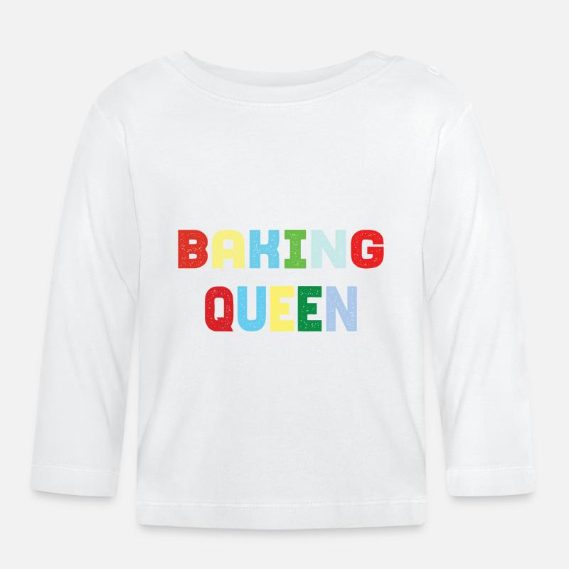 Baking Queen - Baby Bio-Langarmshirt - Weiß