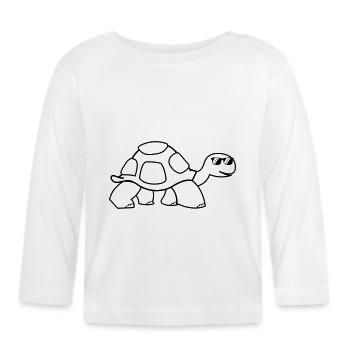 Tortue fraîche - T-shirt manches longues bio Bébé - blanc - Devant