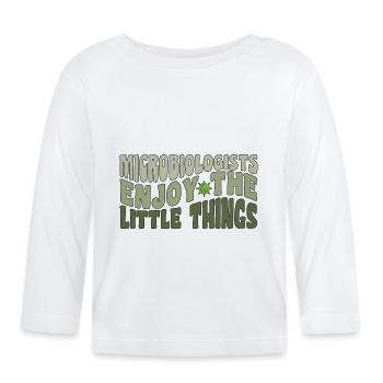 Les microbiologistes aiment les petites choses drôles - T-shirt manches longues bio Bébé - blanc - Devant