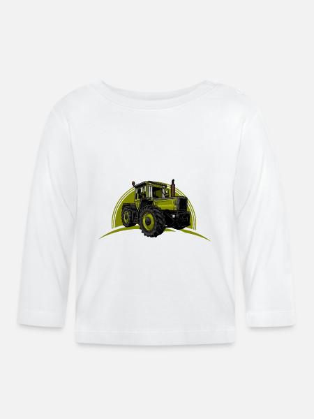 Traktor // Illustration - Baby Bio-Langarmshirt - Weiß