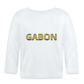 Drapeau Gabon - T-shirt manches longues bio Bébé - blanc - Devant
