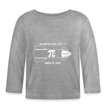 Troisième test en vol le jour 3.14 de Pi ! Coïncidence? Je - T-shirt manches longues bio Bébé - gris chiné - Devant