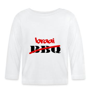 Braai Non BBQ - T-shirt manches longues bio Bébé - blanc - Devant