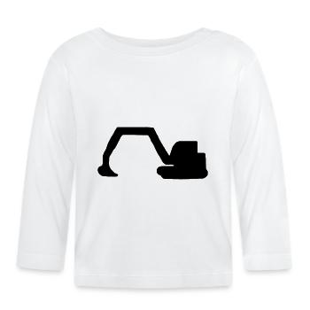 pelleteuse - T-shirt manches longues bio Bébé - blanc - Devant