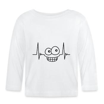 grinface_pulse_1c - Baby Bio-Langarmshirt - Weiß - Vorne
