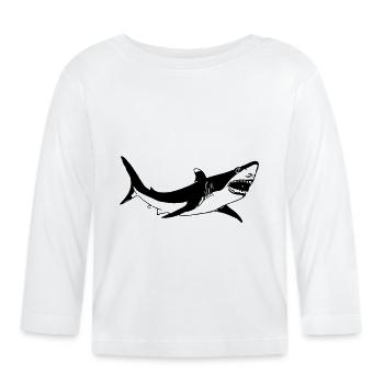 White shark - Organic Baby Long Sleeve T-Shirt - white - Front