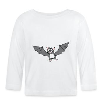 chauve-souris - T-shirt manches longues bio Bébé - blanc - Devant