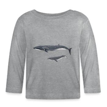 Whale whale Balaenoptera borealis - Organic Baby Long Sleeve T-Shirt - heather grey - Front