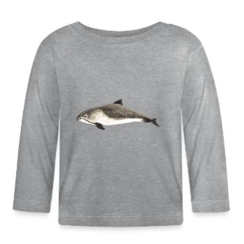 Porpoise Phocoena phocoena - Organic Baby Long Sleeve T-Shirt - heather grey - Front