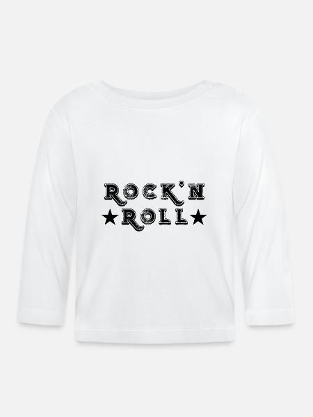 Rock'n Roll - Baby Bio-Langarmshirt - Weiß