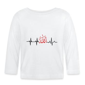 Herzschlag allah - Baby Bio-Langarmshirt - Weiß - Vorne