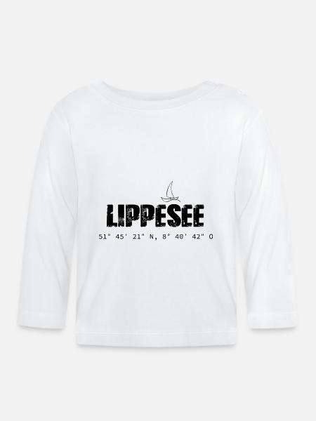 Lippesee - Baby Bio-Langarmshirt - Weiß