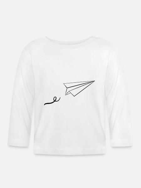 Papierflieger - Baby Bio-Langarmshirt - Weiß