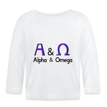 Alpha et Oméga - T-shirt manches longues bio Bébé - blanc - Devant