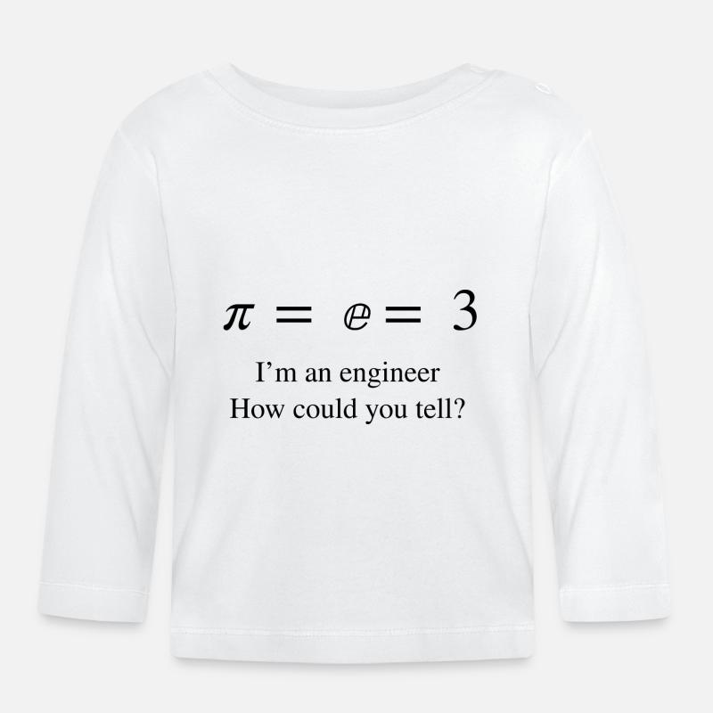 pi est égal à e #engineering - T-shirt manches longues bio Bébé - blanc