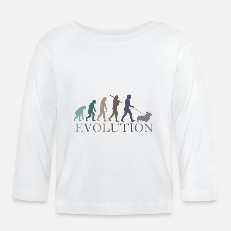 DIE EVOLUTION DER CORGA - Baby Bio-Langarmshirt - Weiß