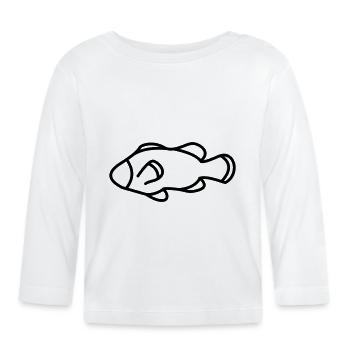 Poisson - T-shirt manches longues bio Bébé - blanc - Devant