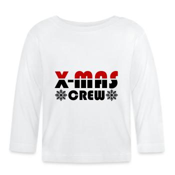X-Mas Crew Weihnachten - Baby Bio-Langarmshirt - Weiß - Vorne