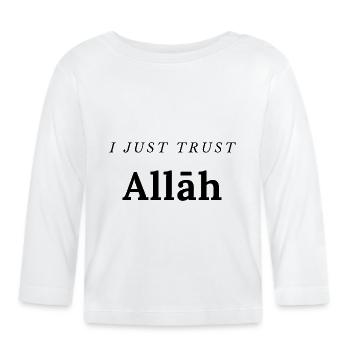 Je fais juste confiance à Allāh - T-shirt manches longues bio Bébé - blanc - Devant