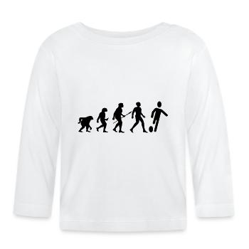 Cool "Evolution Football Shirt" design - Organic Baby Long Sleeve T-Shirt - white - Front