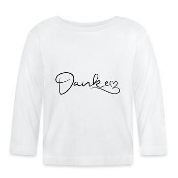 Thank You Scripture with Heart - Organic Baby Long Sleeve T-Shirt - white - Front