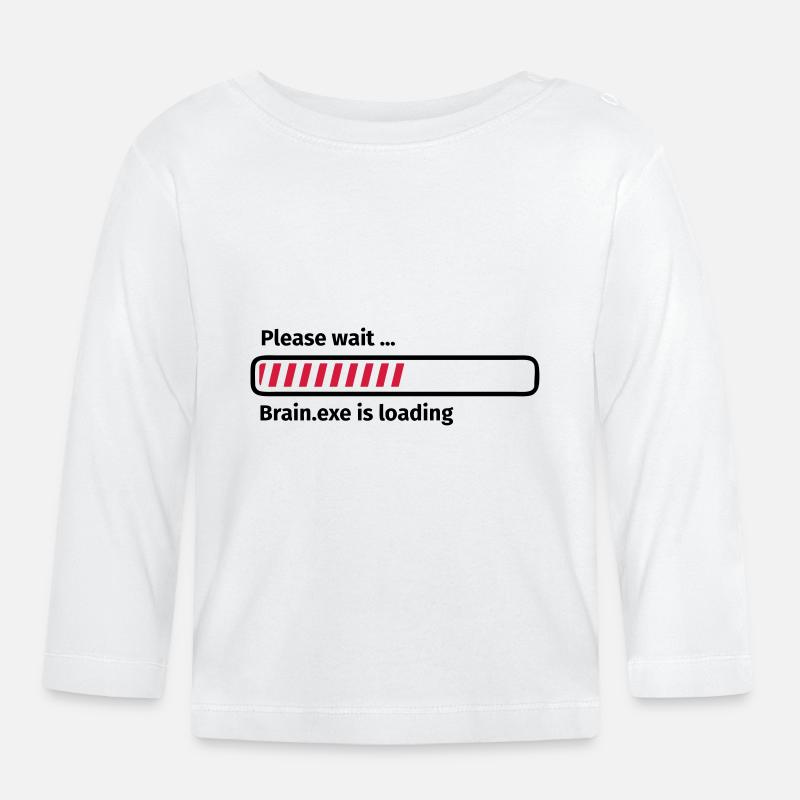 Please wait brain.exe is loading - Baby Bio-Langarmshirt - Weiß