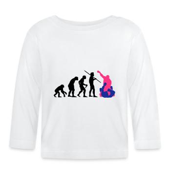Evolution of Man - MMA - Organic Baby Long Sleeve T-Shirt - white - Front