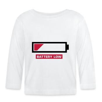 battery_low__f2 - T-shirt manches longues bio Bébé - blanc - Devant